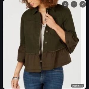 NWT Evening Olive Green Button-Up Jacket